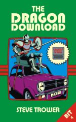 Cover art showing a knight in armour sat in a chair strapped to the top of a purple Mini 1275GT, bearing a lance and ready to joust.